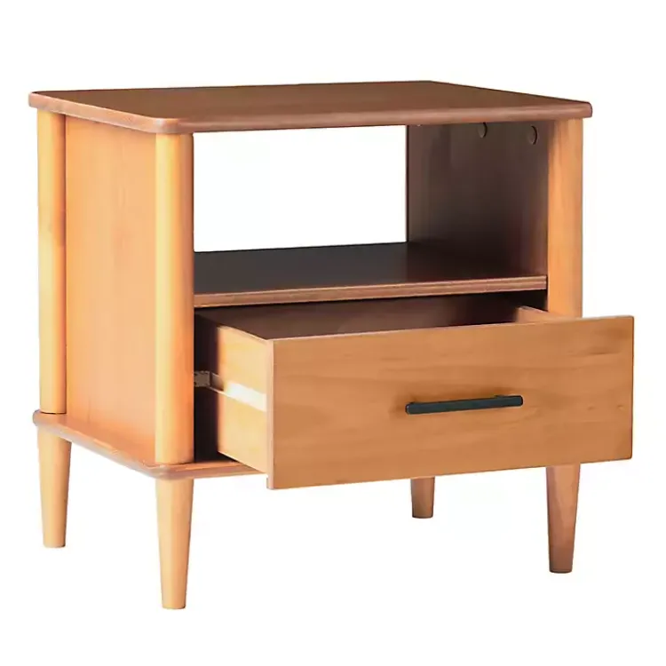 Kirklands Home Caramel Wood Cubby Nightstand Brown Sale