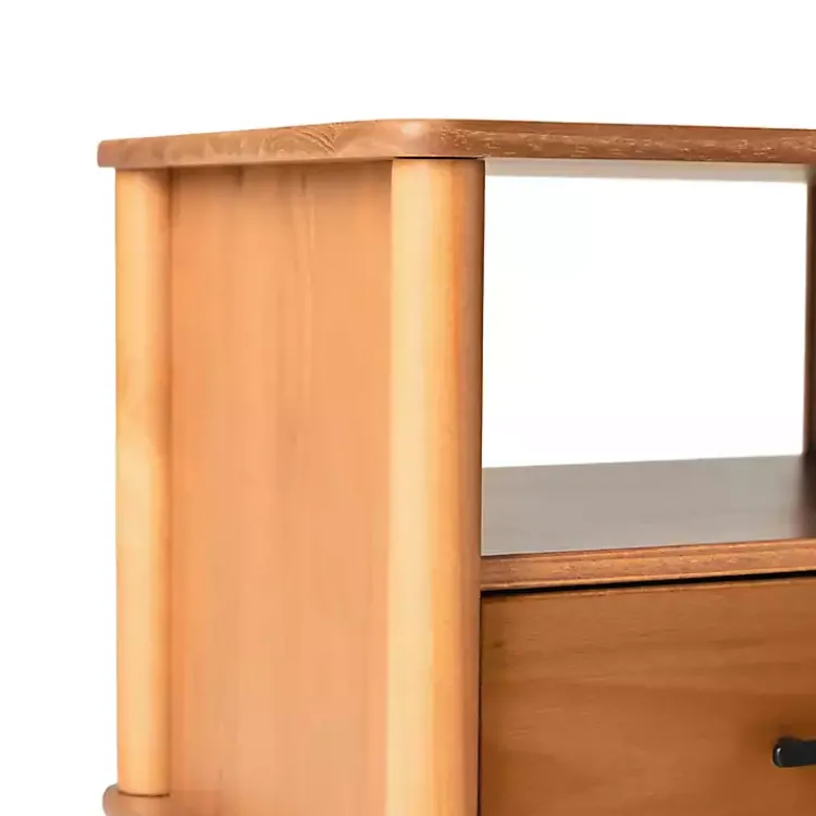 Kirklands Home Caramel Wood Cubby Nightstand Brown Sale