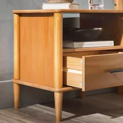 Kirklands Home Caramel Wood Cubby Nightstand Brown Sale