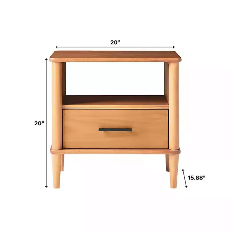 Kirklands Home Caramel Wood Cubby Nightstand Brown Sale