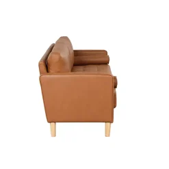 Kirklands Home Caramel Faux Leather Chelsea Sofa Brown