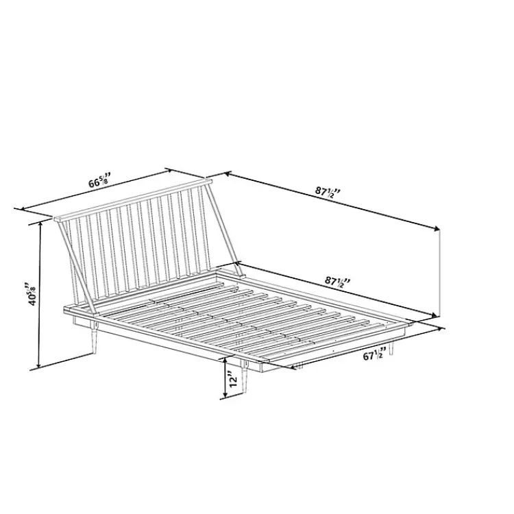 Kirklands Home Caramel Mid-Century Modern Queen Bed Frame Brown Clearance