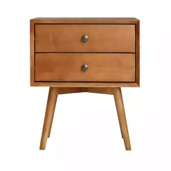 Kirklands Home Caramel Mid-Century Nightstand Brown Hot