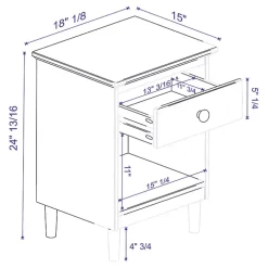 Kirklands Home Caramel One-Drawer Wood Nightstand Brown Online