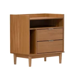 Kirklands Home Caramel Pine 2-Drawer Nightstand Brown Discount
