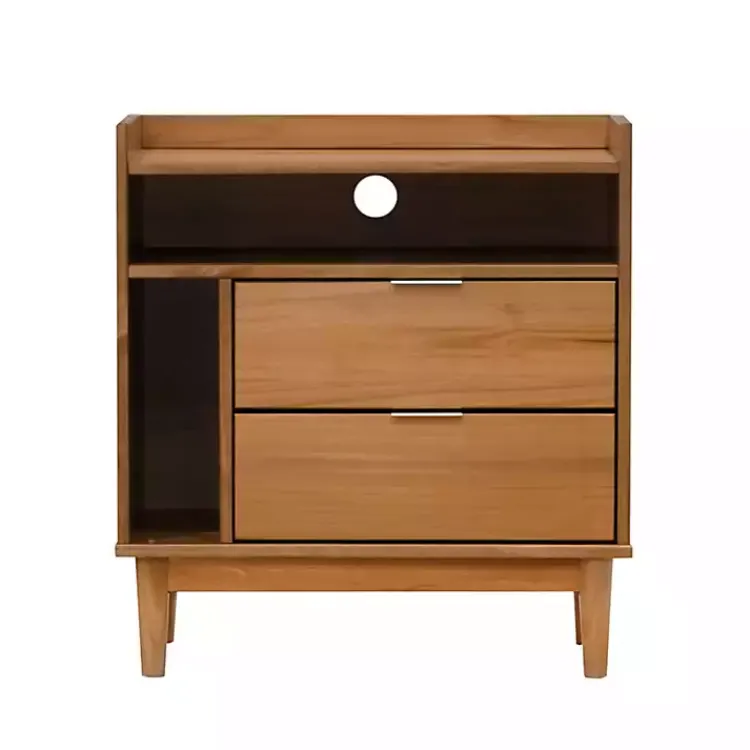 Kirklands Home Caramel Pine 2-Drawer Nightstand Brown Discount