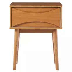 Kirklands Home Caramel Wood Mid-Century Modern Nightsd Tan Clearance