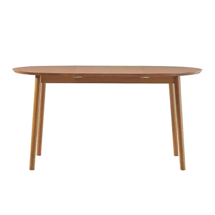 Kirklands Home Caramel Wood Oval Dining Table with Leaf Tan Best