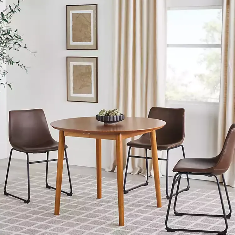 Kirklands Home Caramel Wood Oval Dining Table with Leaf Tan Best