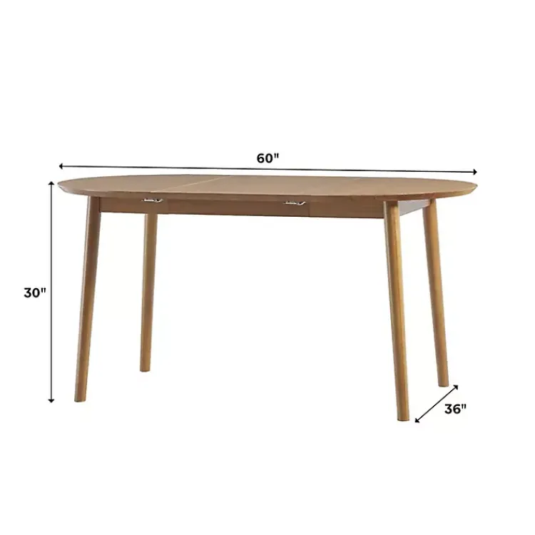 Kirklands Home Caramel Wood Oval Dining Table with Leaf Tan Best