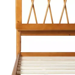 Kirklands Home Caramel Wood Spindle Headboard Queen Bed Brown Discount