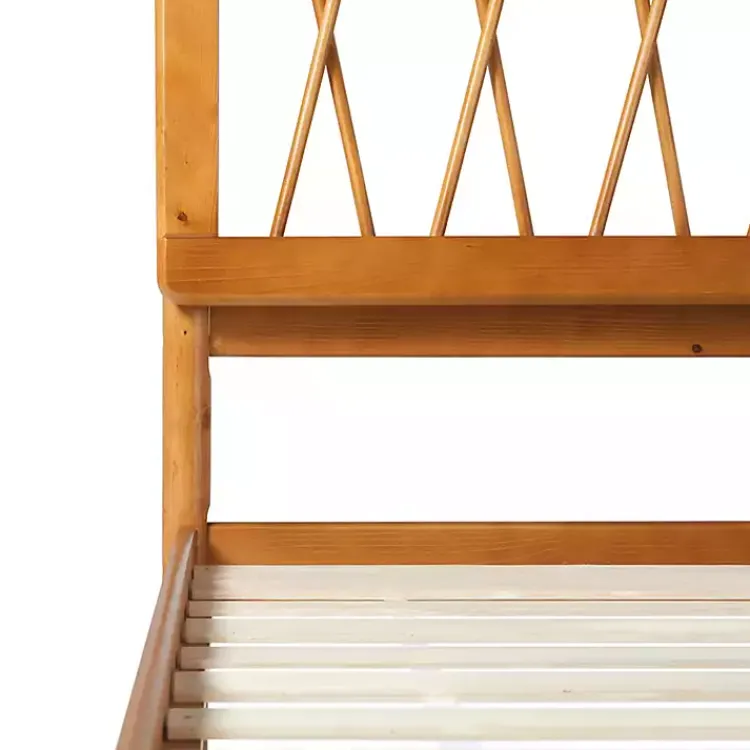 Kirklands Home Caramel Wood Spindle Headboard Queen Bed Brown Discount