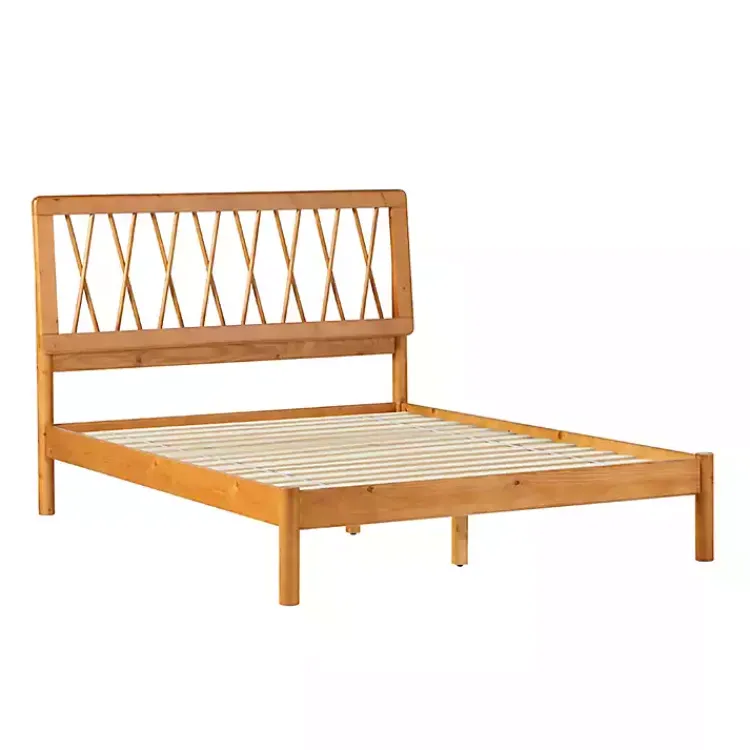 Kirklands Home Caramel Wood Spindle Headboard Full Bed Brown