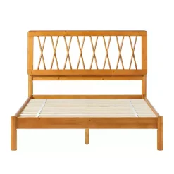Kirklands Home Caramel Wood Spindle Headboard Full Bed Brown