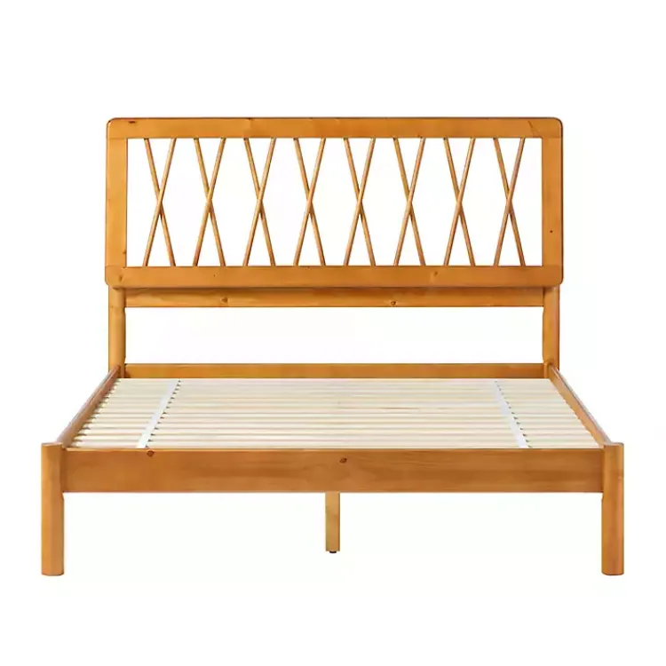 Kirklands Home Caramel Wood Spindle Headboard Full Bed Brown