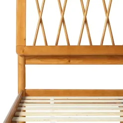 Kirklands Home Caramel Wood Spindle Headboard Full Bed Brown
