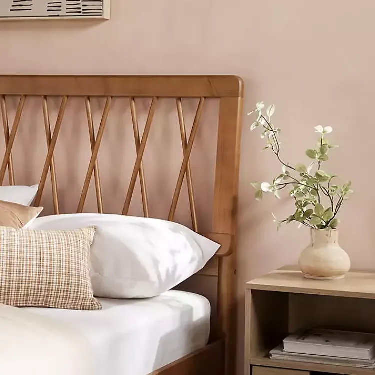 Kirklands Home Caramel Wood Spindle Headboard Full Bed Brown
