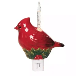 Christmas Decorations>Kirklands Home Cardinal and Holly Nightlight Red