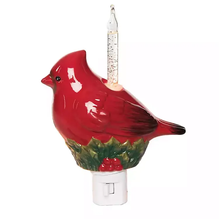 Christmas Decorations>Kirklands Home Cardinal and Holly Nightlight Red