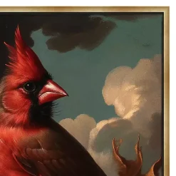 Kirklands Home Cardinal Floral Dutch Framed Canvas Art Print Clearance