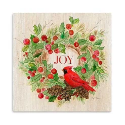 Christmas Art & Wall Decor>Kirklands Home Cardinal Joy Wreath Canvas Art Print