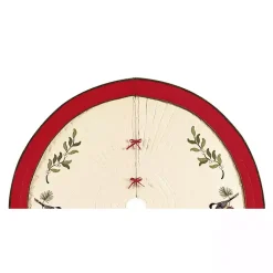 Christmas Tree Skirts & Collars>Kirklands Home Cardinals and Holly Christmas Tree Skirt