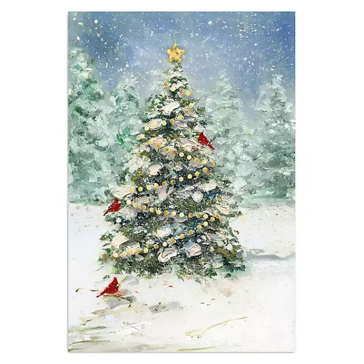 Christmas Art & Wall Decor>Kirklands Home Cardinals on Tree Medium Canvas Art Print