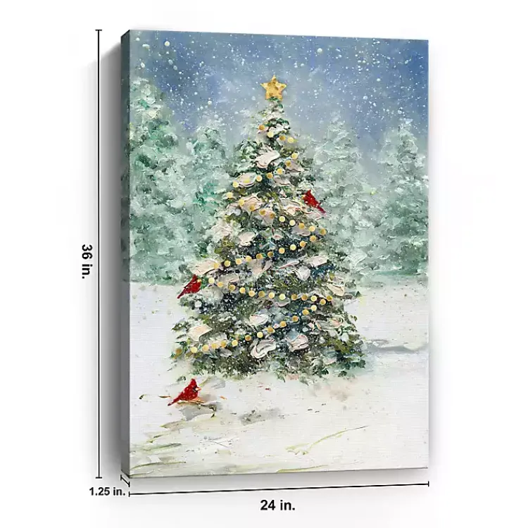 Christmas Art & Wall Decor>Kirklands Home Cardinals on Tree Medium Canvas Art Print