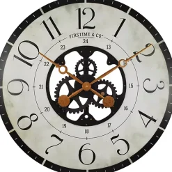 Kirklands Home Carlisle Gears Wooden Wall Clock White