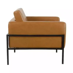 Kirklands Home Carmel Vegan Leather Club Accent Chair Brown Discount