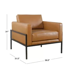 Kirklands Home Carmel Vegan Leather Club Accent Chair Brown Discount