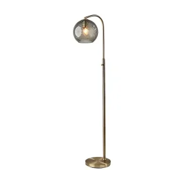 Kirklands Home Carmen Smoked Swirled Glass Floor Lamp Gray Outlet