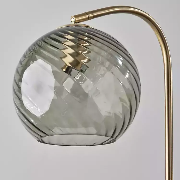 Kirklands Home Carmen Smoked Swirled Glass Floor Lamp Gray Outlet