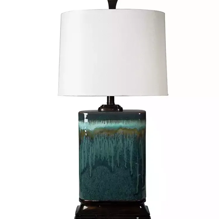 Kirklands Home Carolina Blue Ceramic Table Lamp White Outlet