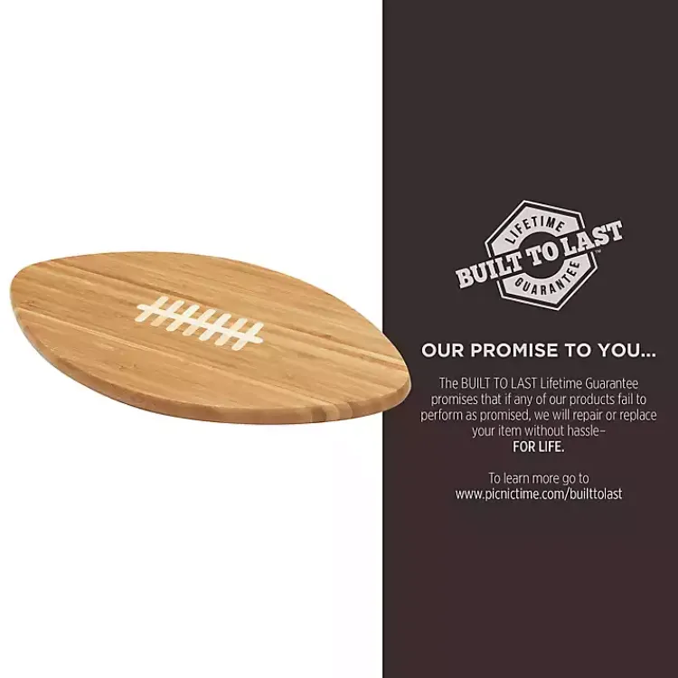 Kirklands Home Carolina Panthers Bamboo Football Cutting Board Tan New
