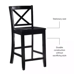 Kirklands Home Carter X-Back Counter Stool Black Outlet