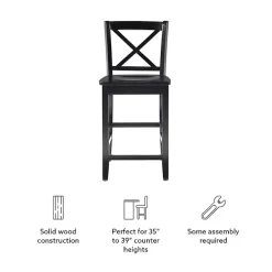 Kirklands Home Carter X-Back Counter Stool Black Outlet