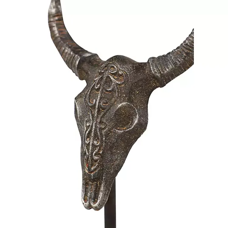 Statues & Figurines>Kirklands Home Carved Iron Bullhead Statues, Set of 3 Gray
