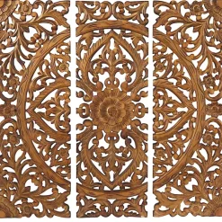 Kirklands Home Carved Mahogany 3-pc. Triptych Wall Panels Gold Online