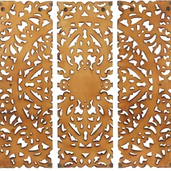 Kirklands Home Carved Mahogany 3-pc. Triptych Wall Panels Gold Online