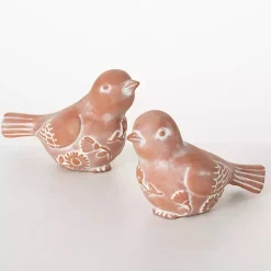 Statues & Figurines>Kirklands Home Carved Terracotta Bird Figurines, Set of 2