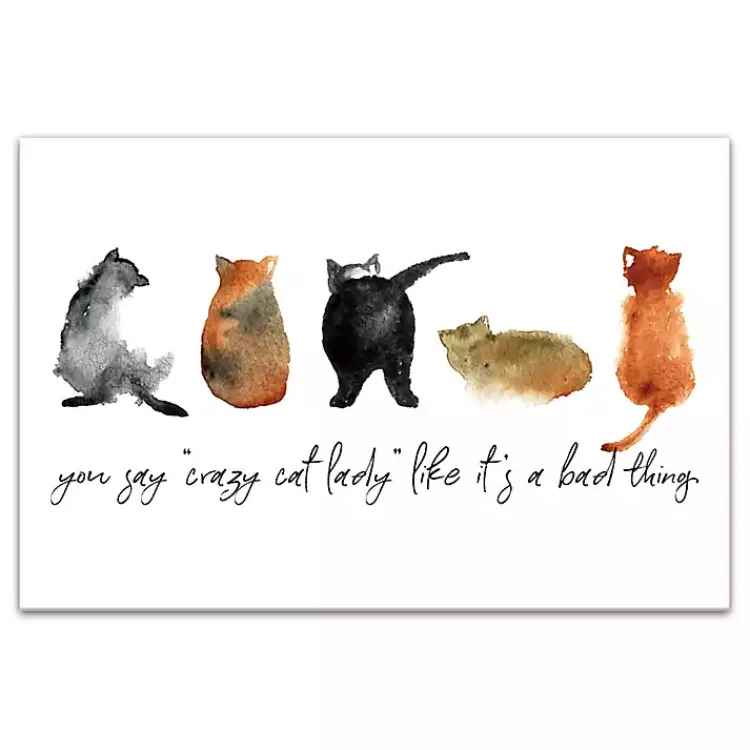 Kirklands Home Cat Lady Canvas Art Print, 18x12 in.