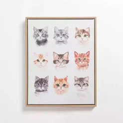 Kirklands Home Cat Portraits Framed Canvas Art Print Outlet
