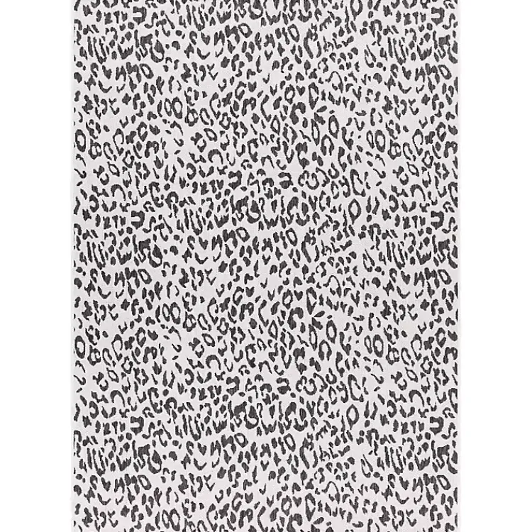Kirklands Home Cauli Leopard Print Outdoor Rug, 5x7 Black Best