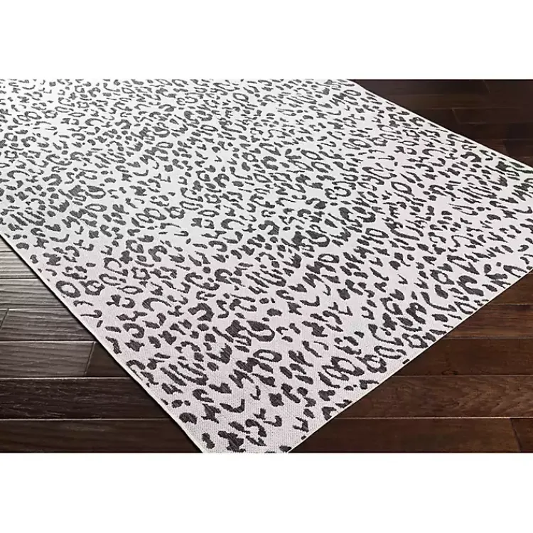 Kirklands Home Cauli Leopard Print Outdoor Rug, 5x7 Black Best