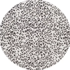 Kirklands Home Cauli Leopard Print Round Outdoor Rug, 5 ft. Black Outlet
