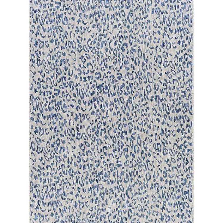 Kirklands Home Cauli Leopard Print Outdoor Rug, 7x10 Blue
