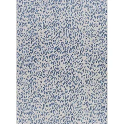 Kirklands Home Cauli Leopard Print Outdoor Rug, 8x12 Blue Hot