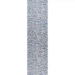 Kirklands Home Cauli Leopard Print Outdoor Runner Rug, 2x12 Blue Clearance