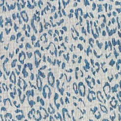 Kirklands Home Cauli Leopard Print Round Outdoor Rug, 5 ft. Blue Outlet